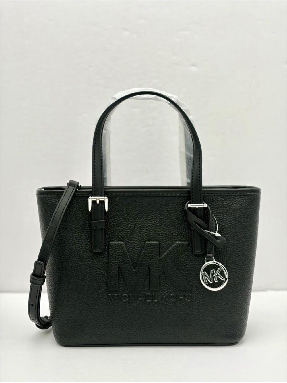 Michael Kora Jet Set Travel Carryall 
Convertible Tote Crossbody Bag Black
